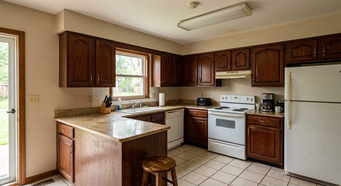 Before — the homeowner's kitchen photo
